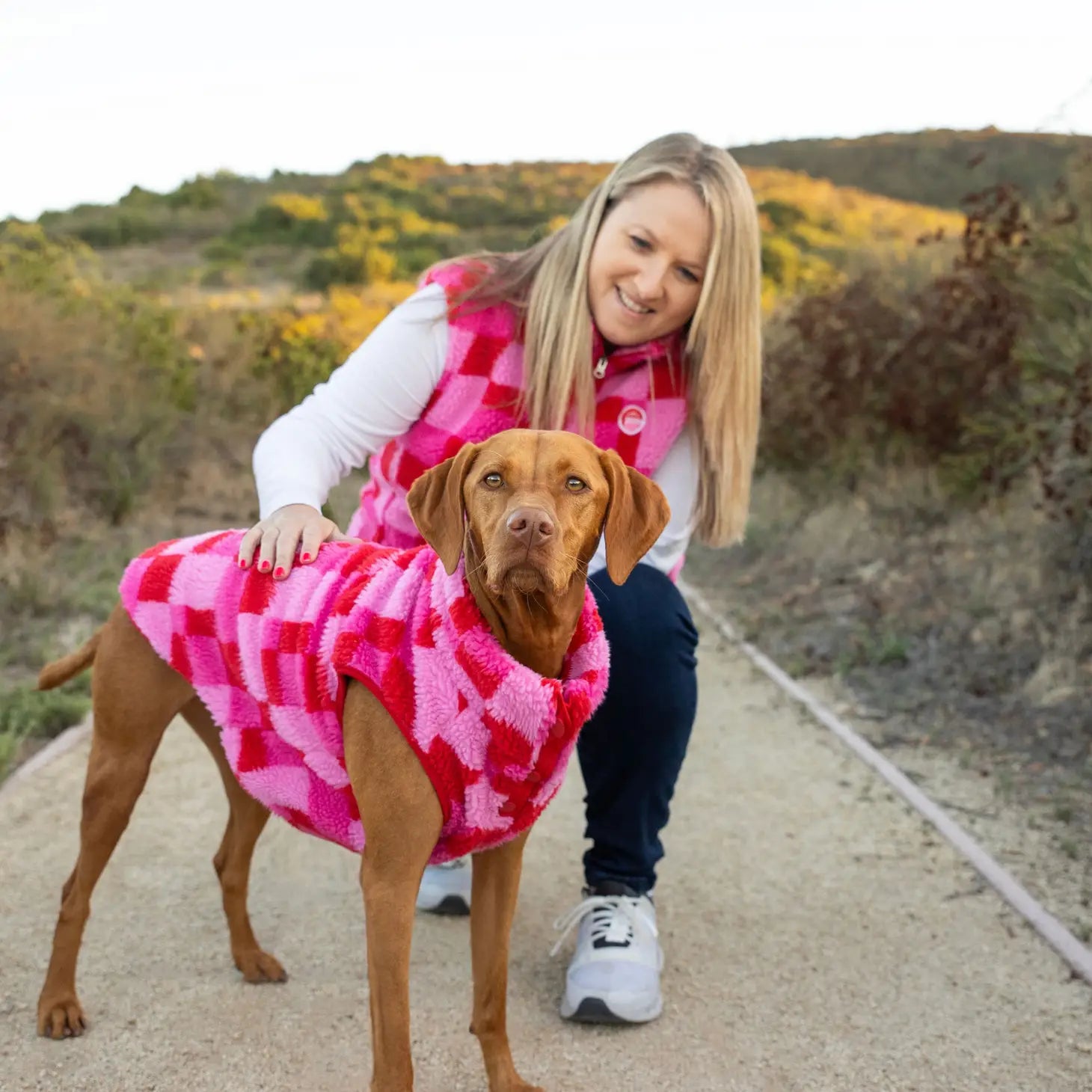 Fab Dog Fab Ski Matching Human Sherpa Vest Pink ISLAND DOG