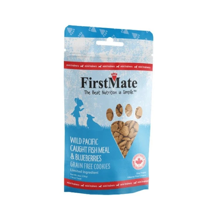 FirstMate Wild Pacific Caught Fish Meal & Blueberries Cookies Dog Treats