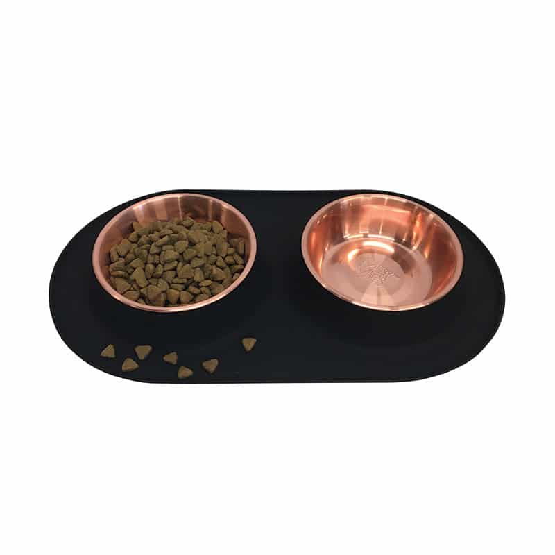 Messy Mutts Double Silicone Feeder Special Edition Copper