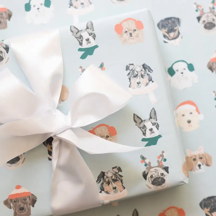 Joy Paper Holiday Dogs Wrapping Paper Roll