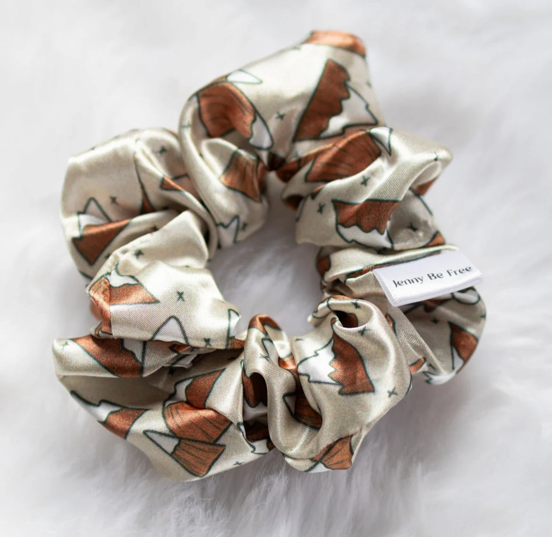 Snowy Mountain + Gingerbread Matching Scrunchie by Jenny Be Free