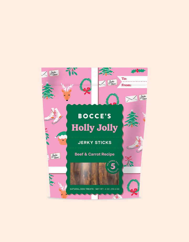 Bocce's Dog Holiday Jerky Sticks Holly Jolly