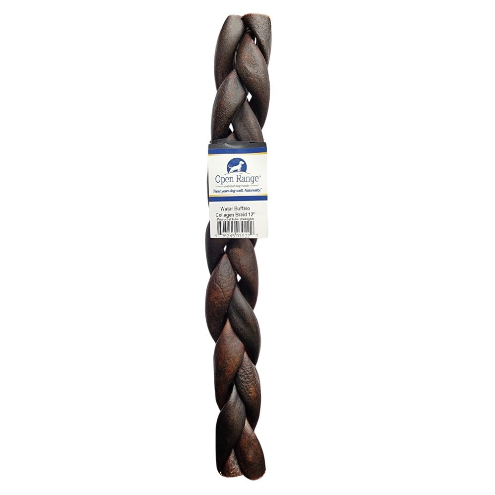 Open Range Water Buffalo Collagen Braided Stick 11-12"