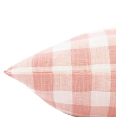 The Foggy Dog Bed Blush Gingham with Memory Foam