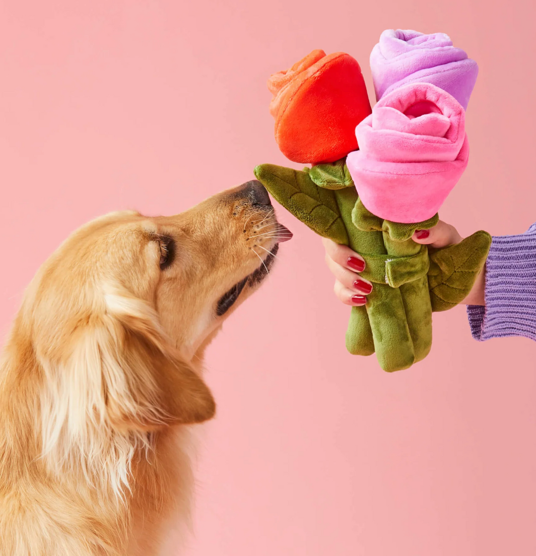 The Foggy Dog Bouquet of Roses Interactive Snuffle Dog Toy