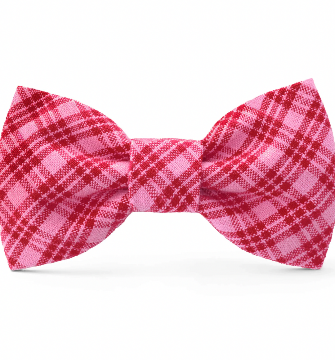 The Foggy Dog Heather Taylor Home x TFD Katherine Plaid Valentine Dog Bow Tie