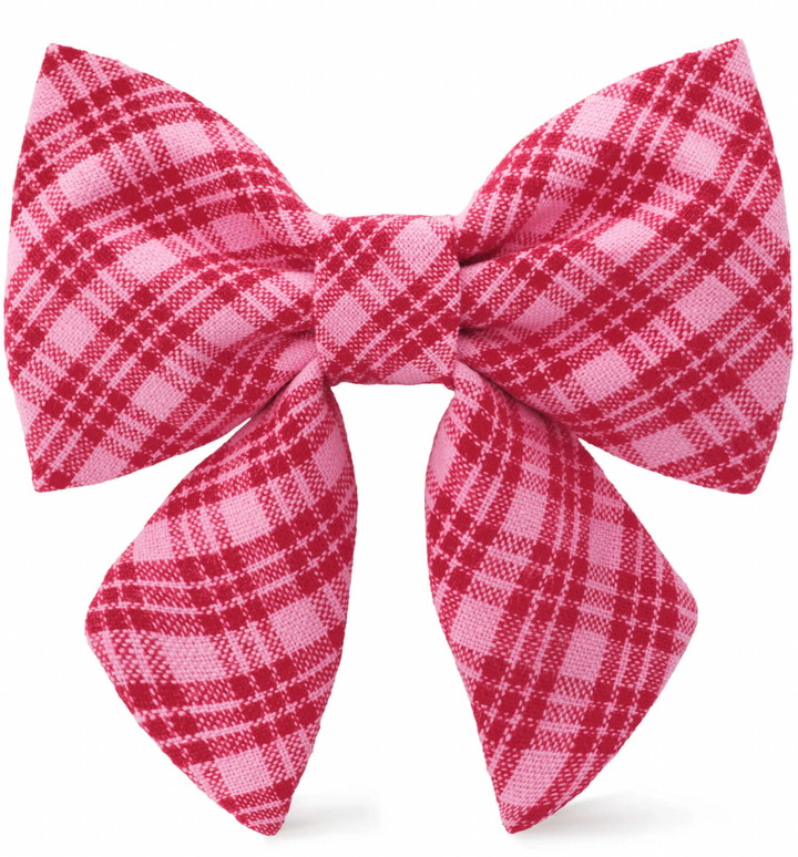 The Foggy Dog Heather Taylor Home x TFD Katherine Plaid Valentine Lady Dog Bow