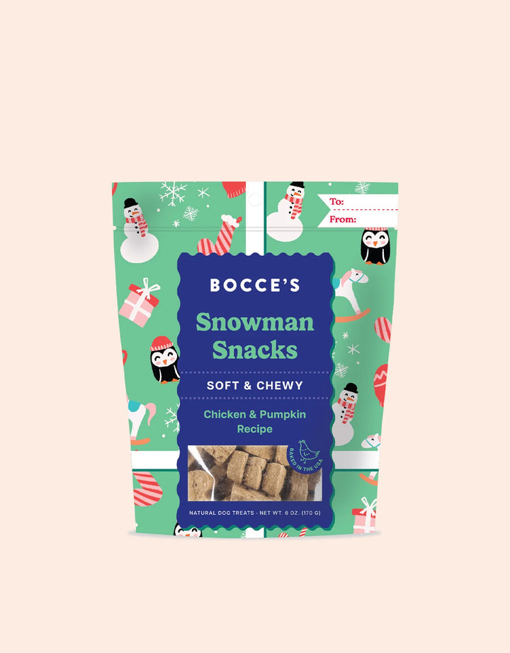 Bocce's Dog Holiday Soft & Chewy Snowman Snacks