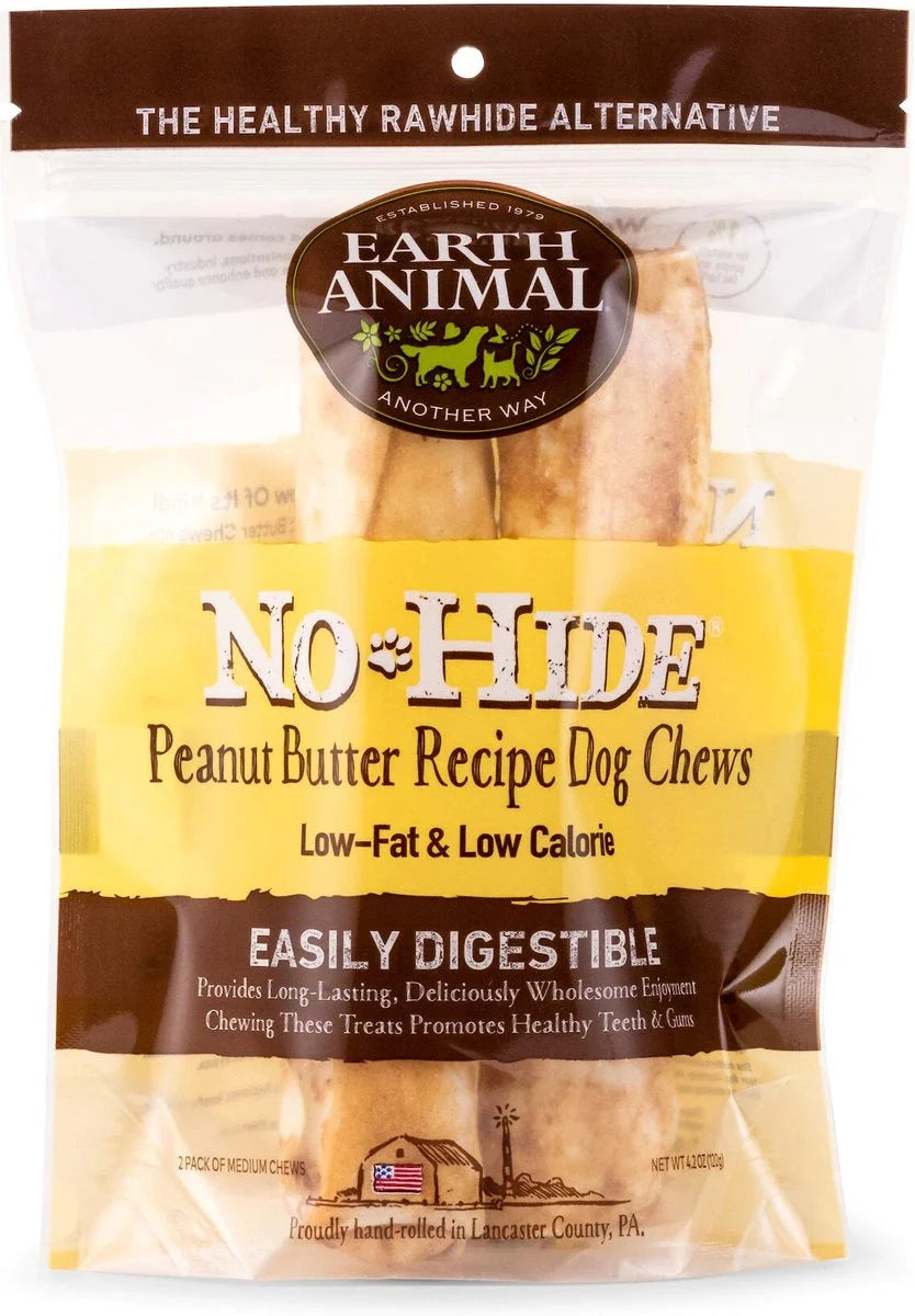 Earth Animal Dog NoHide Chew Peanut Butter 2pk