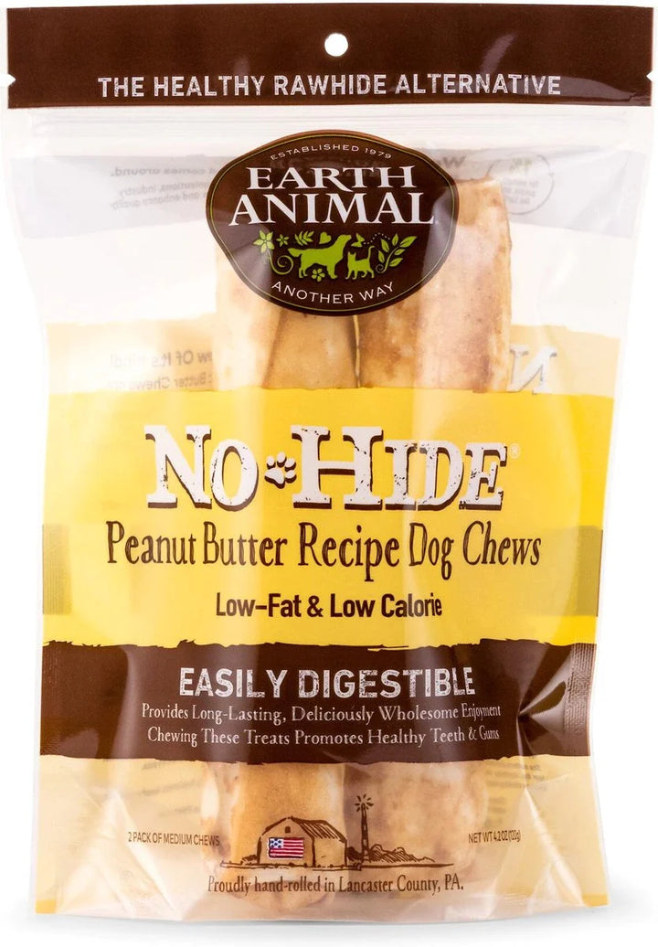 Earth Animal Dog NoHide Chew Peanut Butter 2pk